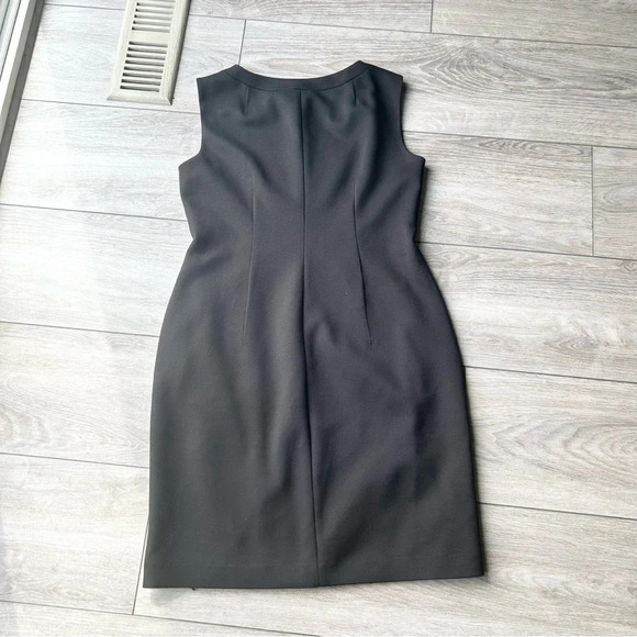 TAHARI Black Jacquard Textured Zip Up Front Sleeveless Sheath Dress - Picture 13 of 16